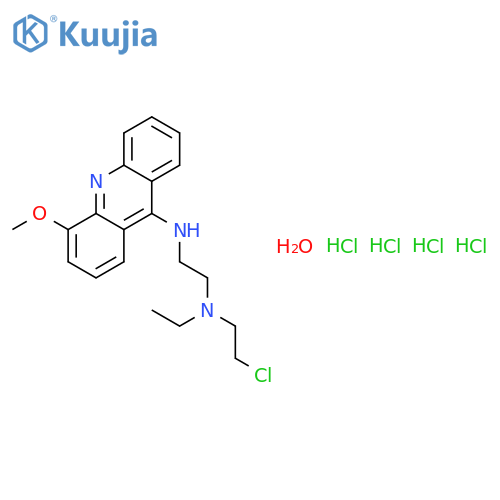 N-(2-chloroethyl)-N-ethyl-N'-(4-methoxyacridin-9-yl)ethane-1,2-diamine tetrahydrochloride hydrate structure