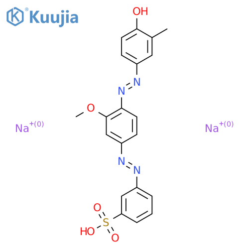 Benzenesulfonic acid, 3-((4-((4-hydroxy-3-methylphenyl)azo)-3-methoxyphenyl)azo)-, disodium salt structure