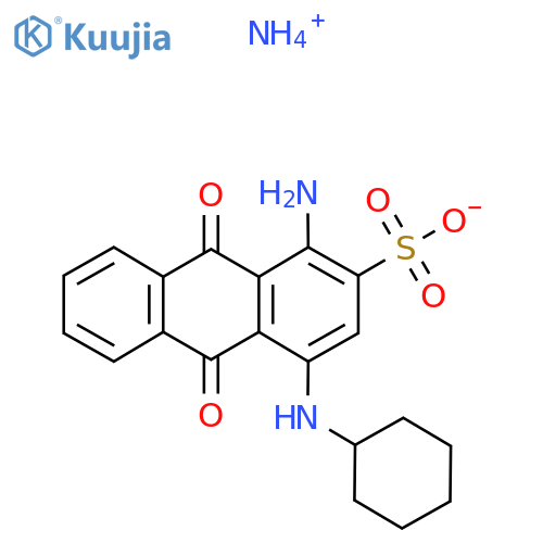 2-Anthracenesulfonic acid, 1-amino-4-(cyclohexylamino)-9,10-dihydro-9,10-dioxo-, ammonium salt (1:1) structure