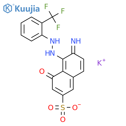 2-Naphthalenesulfonicacid, 6-amino-4-hydroxy-5-[2-[2-(trifluoromethyl)phenyl]diazenyl]-, potassiumsalt (1:1) structure