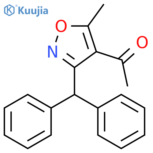 Ethanone, 1-[3-(diphenylmethyl)-5-methyl-4-isoxazolyl]- structure