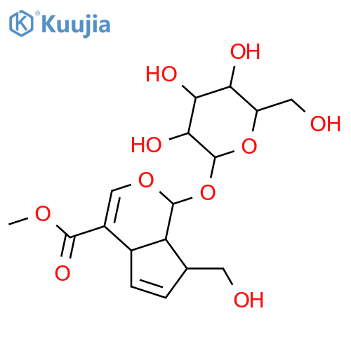 (1S)-1-(β-D-Glucopyranosyloxy)-1,4aα,7,7aα-tetrahydro-7α-hydroxymethylcyclopenta[c]pyran-4-carboxylic acid methyl ester structure