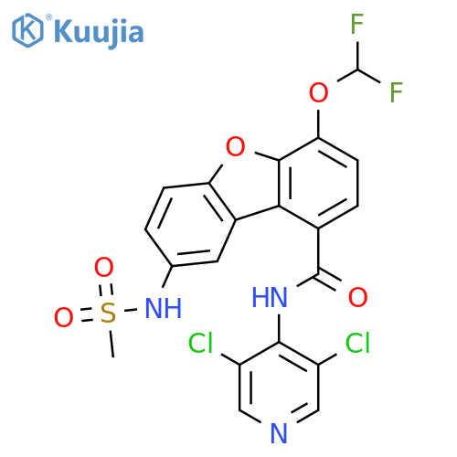 N-(3,5-Dichloropyridin-4-yl)-4-(difluoromethoxy)-8-(methylsulfonamido)dibenzob,dfuran-1-carboxamide structure