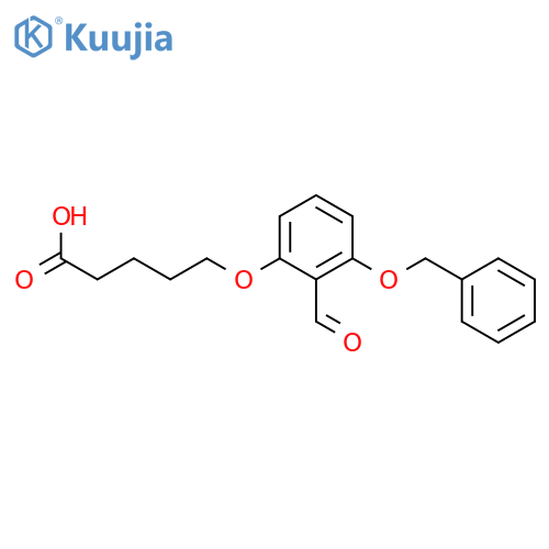Pentanoic acid, 5-[2-formyl-3-(phenylmethoxy)phenoxy]- structure