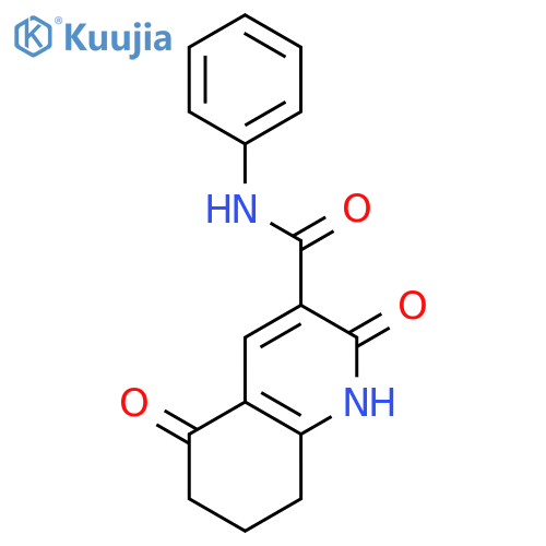 3-Quinolinecarboxamide, 1,2,5,6,7,8-hexahydro-2,5-dioxo-N-phenyl- structure