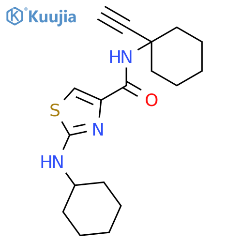 4-Thiazolecarboxamide, 2-(cyclohexylamino)-N-(1-ethynylcyclohexyl)- structure