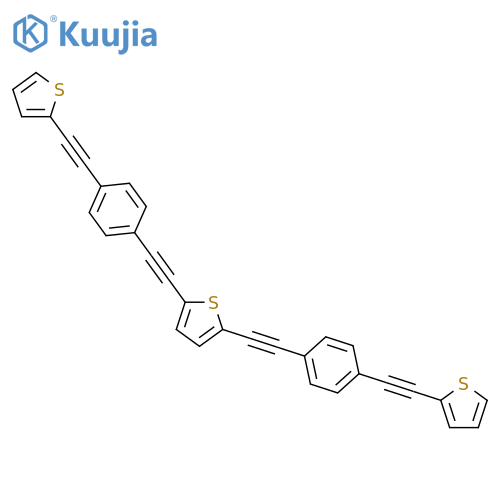 Thiophene, 2,5-bis[[4-(2-thienylethynyl)phenyl]ethynyl]- structure