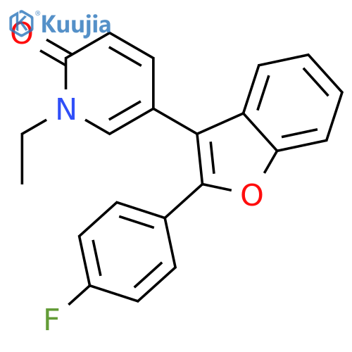 2(1H)-Pyridinone, 1-ethyl-5-[2-(4-fluorophenyl)-3-benzofuranyl]- structure