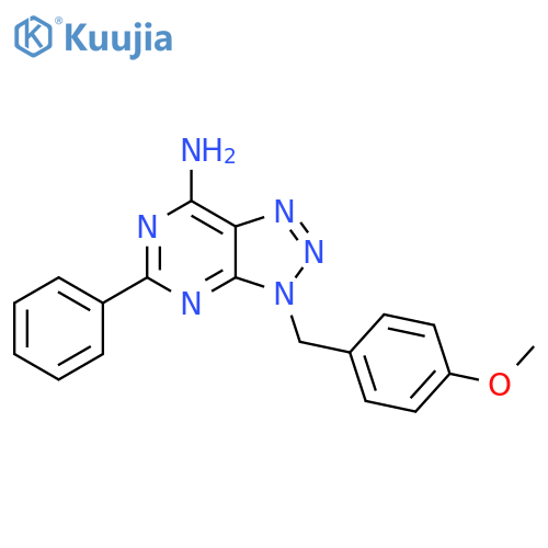3H-1,2,3-Triazolo[4,5-d]pyrimidin-7-amine,3-[(4-methoxyphenyl)methyl]-5-phenyl- structure