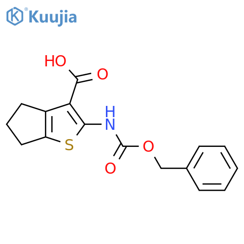 2-{(benzyloxy)carbonylamino}-4H,5H,6H-cyclopentabthiophene-3-carboxylic acid structure