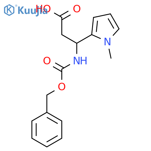 3-{(benzyloxy)carbonylamino}-3-(1-methyl-1H-pyrrol-2-yl)propanoic acid structure