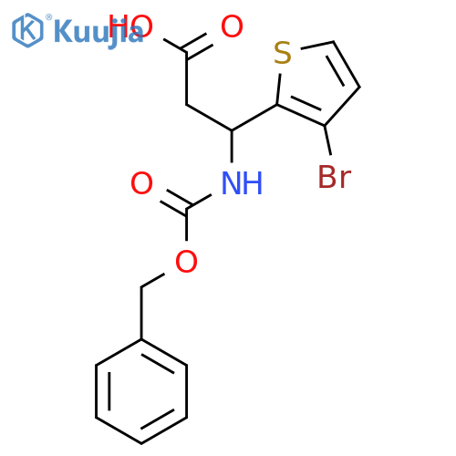 3-{(benzyloxy)carbonylamino}-3-(3-bromothiophen-2-yl)propanoic acid structure