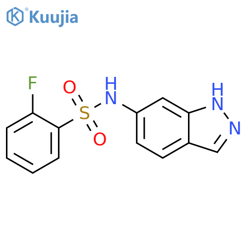 2-fluoro-N-(1H-indazol-6-yl)benzene-1-sulfonamide structure