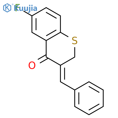 4H-1-Benzothiopyran-4-one, 6-fluoro-2,3-dihydro-3-(phenylmethylene)- structure