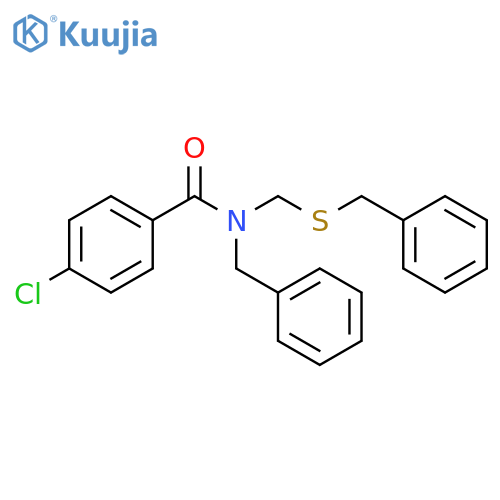 Benzamide, 4-chloro-N-(phenylmethyl)-N-[[(phenylmethyl)thio]methyl]- structure