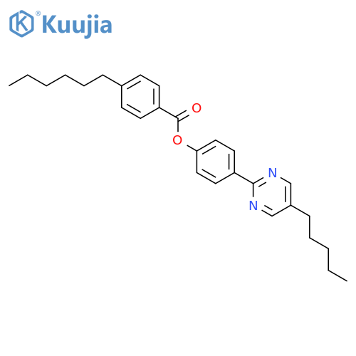 Benzoic acid, 4-hexyl-, 4-(5-pentyl-2-pyrimidinyl)phenyl ester structure