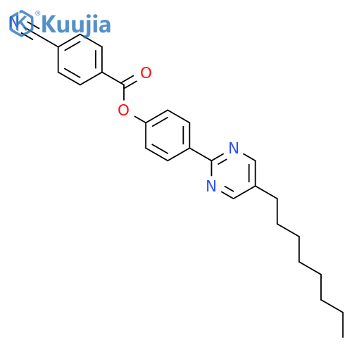 Benzoic acid, 4-cyano-, 4-(5-octyl-2-pyrimidinyl)phenyl ester structure