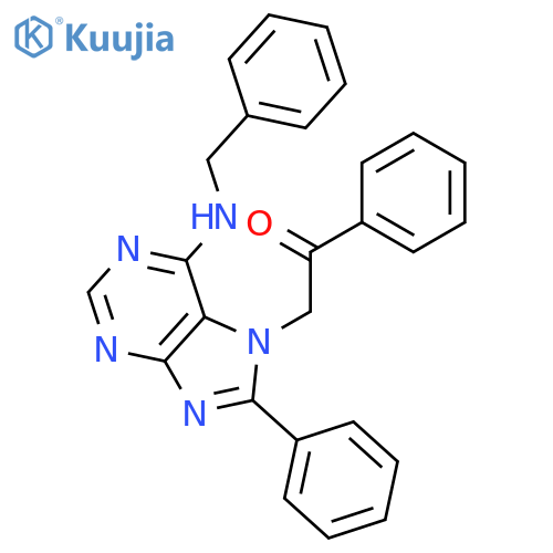 ETHANONE, 1-PHENYL-2-[8-PHENYL-6-[(PHENYLMETHYL)AMINO]-7H-PURIN-7-YL]- structure