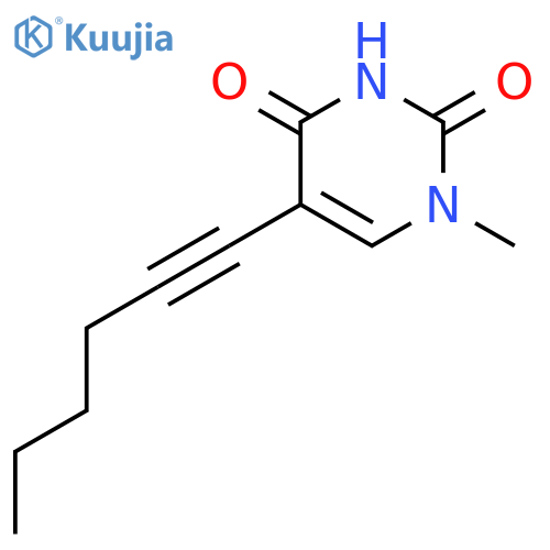 2,4(1H,3H)-Pyrimidinedione, 5-(1-hexynyl)-1-methyl- structure
