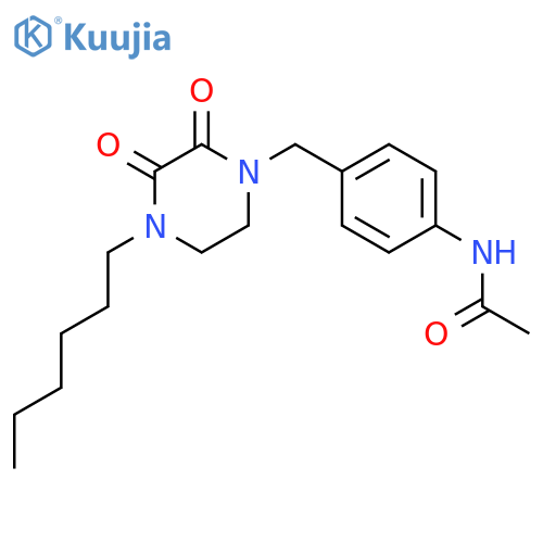 Acetamide, N-[4-[(4-hexyl-2,3-dioxo-1-piperazinyl)methyl]phenyl]- structure