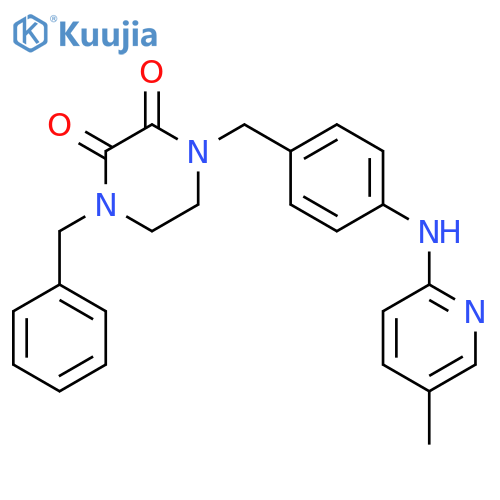 1-benzyl-4-{4-[(5-methylpyridin-2-yl)amino]benzyl}piperazine-2,3-dione structure
