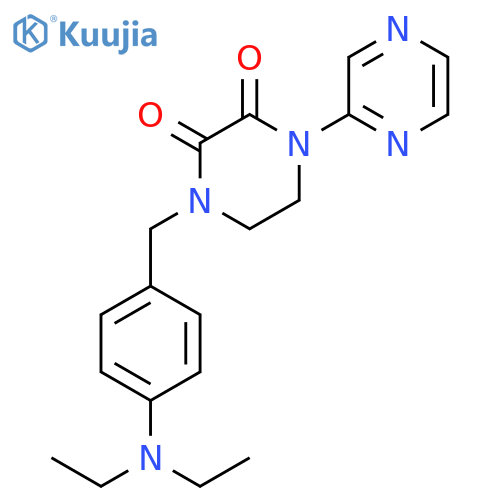2,3-Piperazinedione, 1-[[4-(diethylamino)phenyl]methyl]-4-pyrazinyl- structure