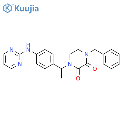 2,3-Piperazinedione,1-(phenylmethyl)-4-[1-[4-(2-pyrimidinylamino)phenyl]ethyl]- structure