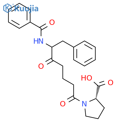 L-Proline, 1-[6-(benzoylamino)-1,5-dioxo-7-phenylheptyl]- structure