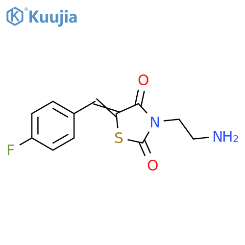 3-(2-aminoethyl)-5-(4-fluorophenyl)methylidene-1,3-thiazolidine-2,4-dione structure