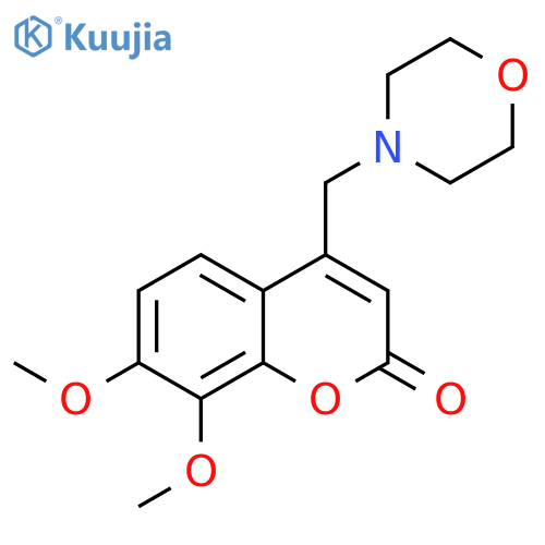 2H-1-Benzopyran-2-one, 7,8-dimethoxy-4-(4-morpholinylmethyl)- structure