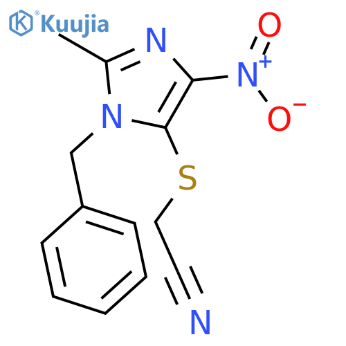 [(1-benzyl-2-methyl-4-nitro-1H-imidazol-5-yl)sulfanyl]acetonitrile structure