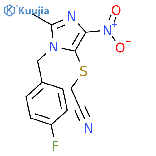 Acetonitrile,2-[[1-[(4-fluorophenyl)methyl]-2-methyl-4-nitro-1H-imidazol-5-yl]thio]- structure