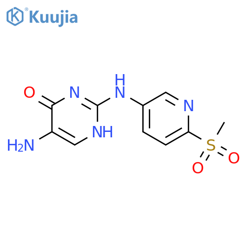 4(1H)-Pyrimidinone, 5-amino-2-[[6-(methylsulfonyl)-3-pyridinyl]amino]- structure