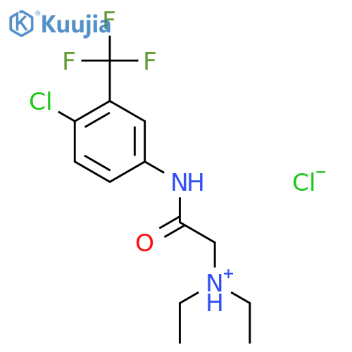 2-{[4-chloro-3-(trifluoromethyl)phenyl]amino}-N,N-diethyl-2-oxoethanaminium chloride structure