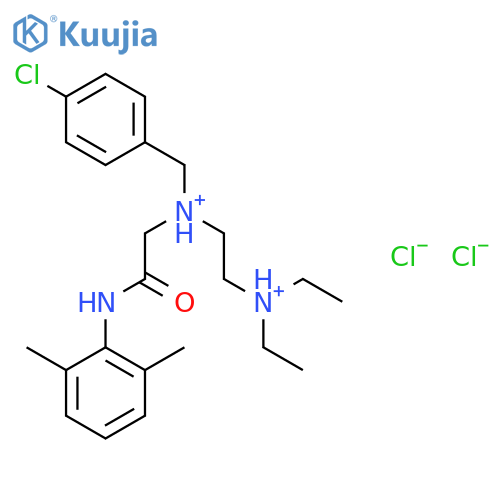 N-(4-chlorobenzyl)-N-{2-[(2,6-dimethylphenyl)amino]-2-oxoethyl}-N',N'-diethylethane-1,2-diaminium dichloride structure