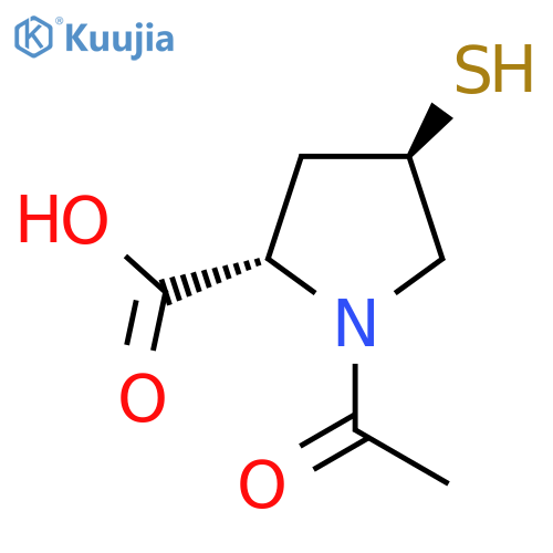 (2S,4R)-1-acetyl-4-sulfanylpyrrolidine-2-carboxylic acid structure