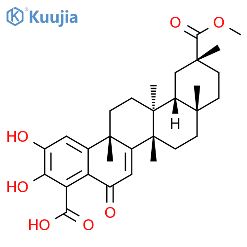 (20R)-2,3-Dihydroxy-6-oxo-24-nor-D:A-friedoolean-1,3,5(10),7-tetrene-23,29-dioic acid 29-methyl ester structure