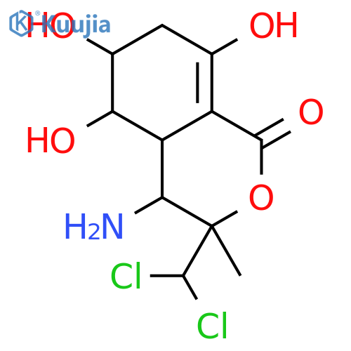 1H-2-Benzopyran-1-one,4-amino-3-(dichloromethyl)-3,4,4a,5,6,7-hexahydro-5,6,8-trihydroxy-3-methyl-,(3S,4R,4aR,5R,6R)- structure