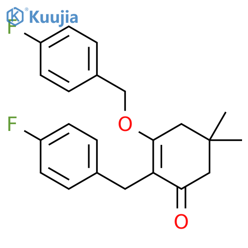 2-Cyclohexen-1-one,3-[(4-fluorophenyl)methoxy]-2-[(4-fluorophenyl)methyl]-5,5-dimethyl- structure