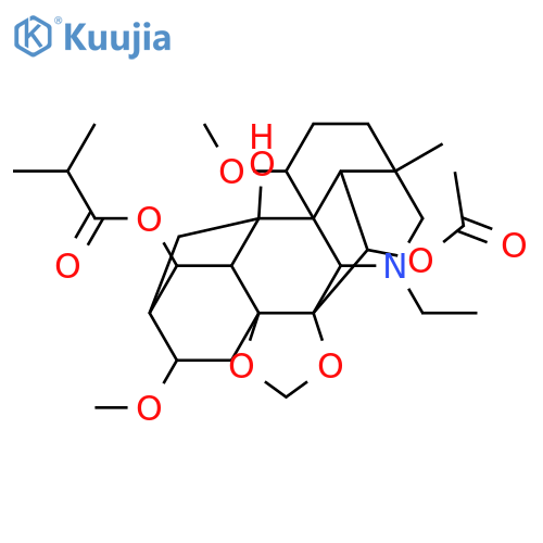 21-(acetyloxy)-14-ethyl-2-hydroxy-6,19-dimethoxy-16-methyl-9,11-dioxa-14-azaheptacyclo[10.7.2.1~2,5~.0~1,13~.0~3,8~.0~8,12~.0~16,20~]docos-4-yl 2-methylpropanoate (non-preferred name) structure