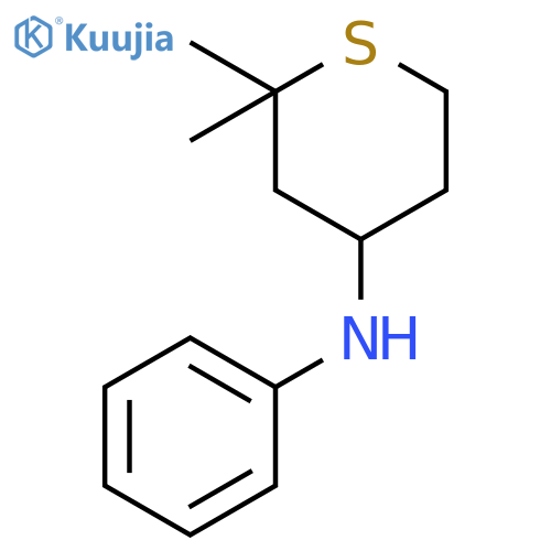 2H-Thiopyran-4-amine, tetrahydro-2,2-dimethyl-N-phenyl- structure