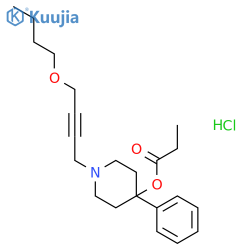 1-(4-butoxybut-2-yn-1-yl)-4-phenylpiperidin-4-yl propanoate hydrochloride structure