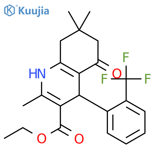 ethyl 2,7,7-trimethyl-5-oxo-4-2-(trifluoromethyl)phenyl-1,4,5,6,7,8-hexahydroquinoline-3-carboxylate structure