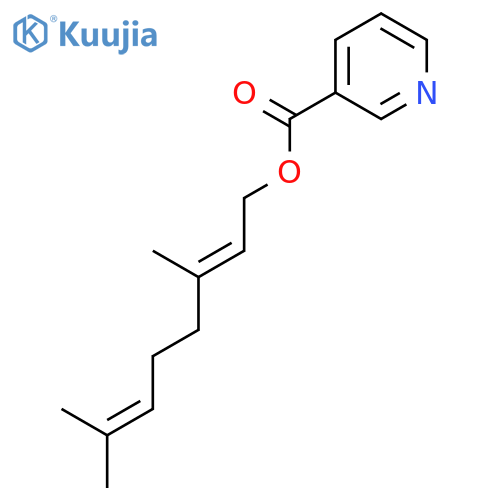3-PYRIDINECARBOXYLIC ACID, 3,7-DIMETHYL-2,6-OCTADIENYL ESTER structure