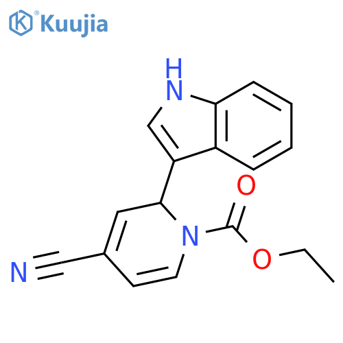 1(2H)-PYRIDINECARBOXYLIC ACID, 4-CYANO-2-(1H-INDOL-3-YL)-, ETHYL ESTER structure