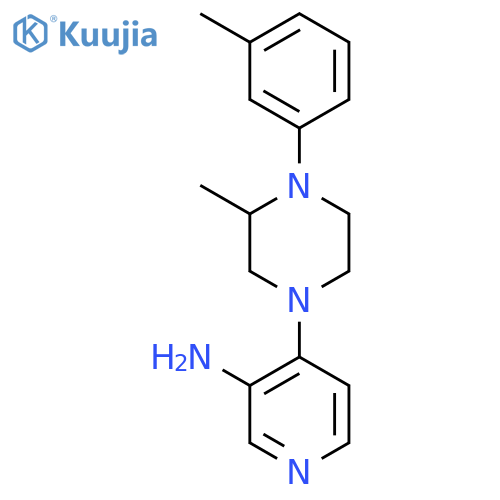 4-[3-methyl-4-(3-methylphenyl)piperazin-1-yl]pyridin-3-amine structure