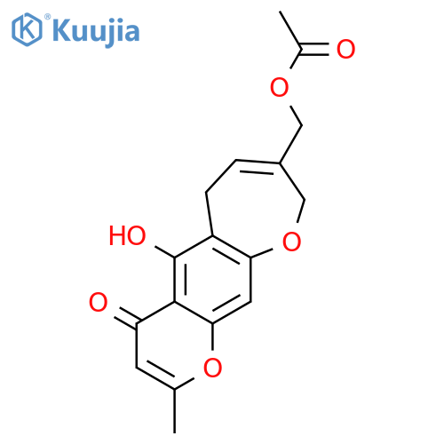 8-[(acetyloxy)methyl]-6,9-dihydro-5-hydroxy-2-methyl-4H-pyrano[3,2-h][1]benzoxepin-4-one structure