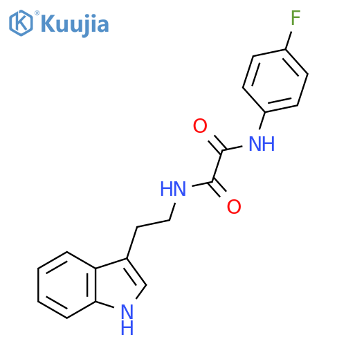 N'-(4-fluorophenyl)-N-2-(1H-indol-3-yl)ethylethanediamide structure