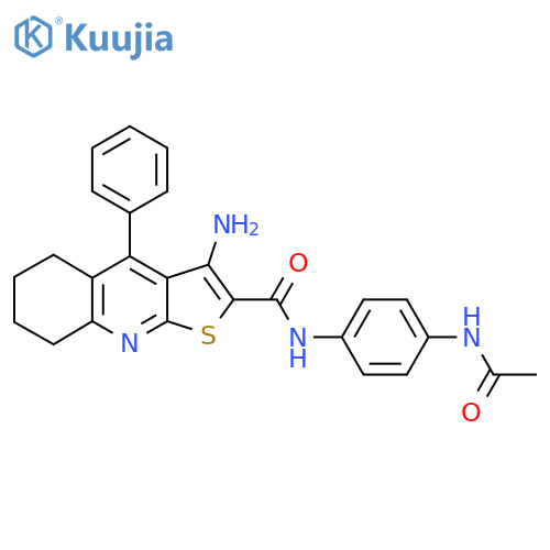 3-amino-N-(4-acetamidophenyl)-4-phenyl-5H,6H,7H,8H-thieno2,3-bquinoline-2-carboxamide structure