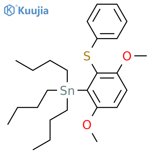 Stannane, tributyl[3,6-dimethoxy-2-(phenylthio)phenyl]- structure